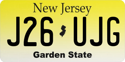 NJ license plate J26UJG