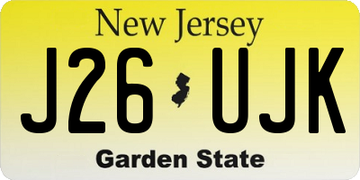 NJ license plate J26UJK
