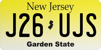 NJ license plate J26UJS