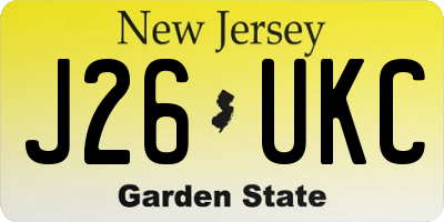 NJ license plate J26UKC