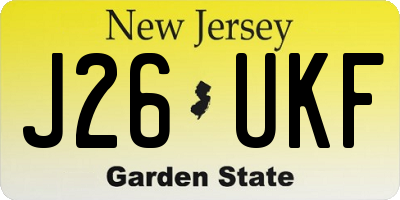NJ license plate J26UKF