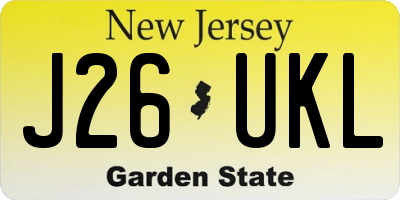 NJ license plate J26UKL