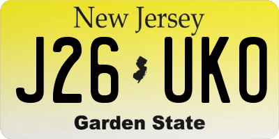 NJ license plate J26UKO