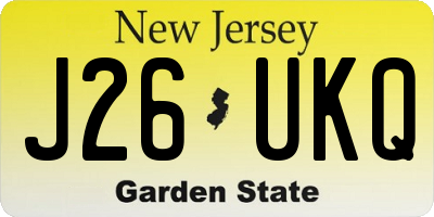 NJ license plate J26UKQ