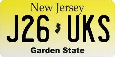 NJ license plate J26UKS