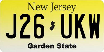 NJ license plate J26UKW