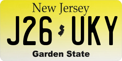 NJ license plate J26UKY