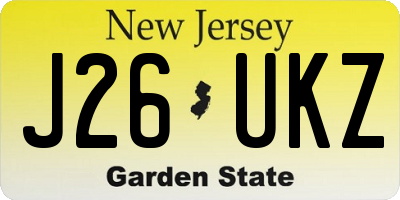 NJ license plate J26UKZ