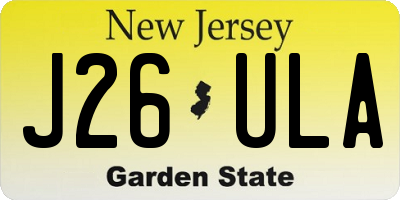 NJ license plate J26ULA