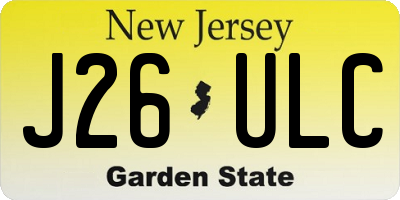 NJ license plate J26ULC
