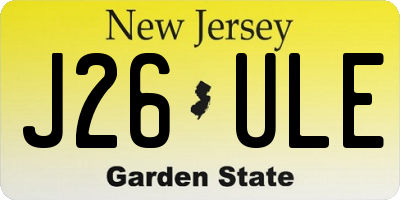 NJ license plate J26ULE