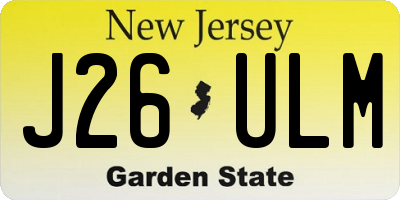 NJ license plate J26ULM