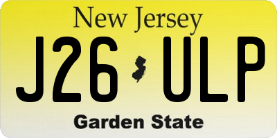 NJ license plate J26ULP