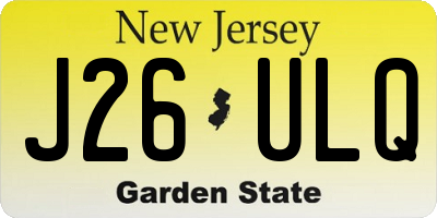 NJ license plate J26ULQ
