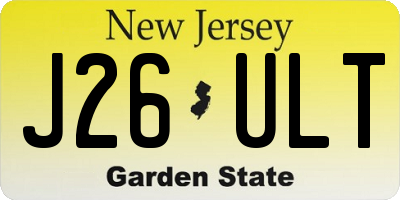 NJ license plate J26ULT