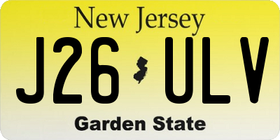 NJ license plate J26ULV