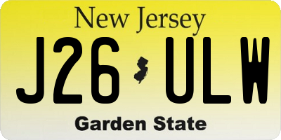 NJ license plate J26ULW