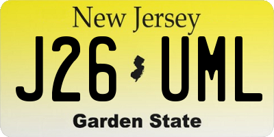 NJ license plate J26UML