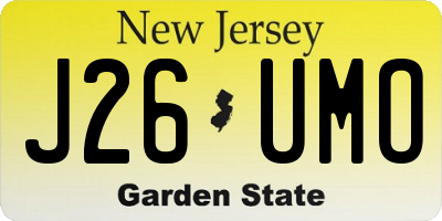 NJ license plate J26UMO