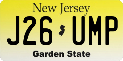 NJ license plate J26UMP
