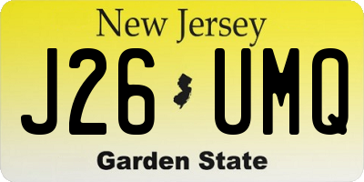 NJ license plate J26UMQ