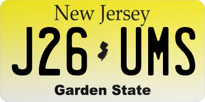 NJ license plate J26UMS