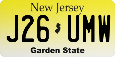 NJ license plate J26UMW