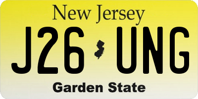 NJ license plate J26UNG