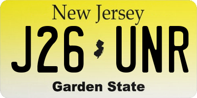 NJ license plate J26UNR