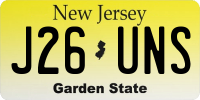 NJ license plate J26UNS