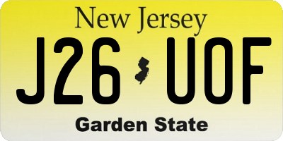 NJ license plate J26UOF