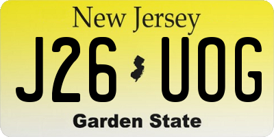 NJ license plate J26UOG