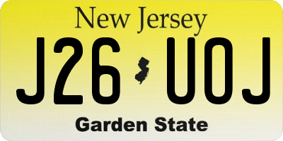 NJ license plate J26UOJ