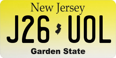 NJ license plate J26UOL