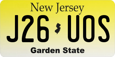 NJ license plate J26UOS