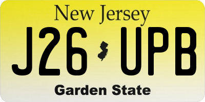 NJ license plate J26UPB