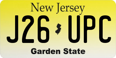 NJ license plate J26UPC