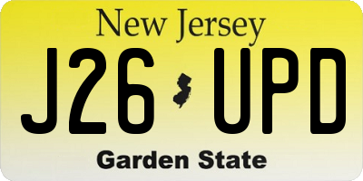 NJ license plate J26UPD