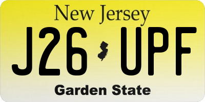 NJ license plate J26UPF