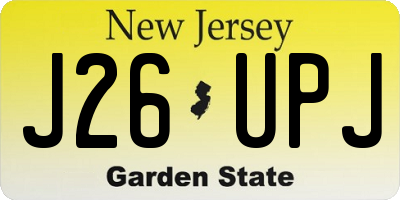NJ license plate J26UPJ