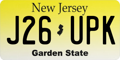 NJ license plate J26UPK