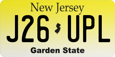 NJ license plate J26UPL