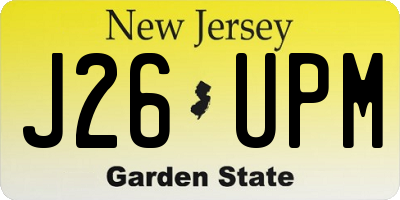 NJ license plate J26UPM