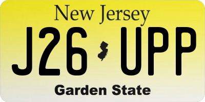 NJ license plate J26UPP