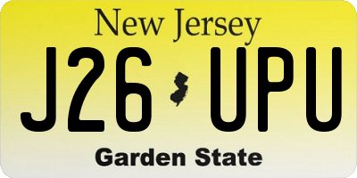 NJ license plate J26UPU