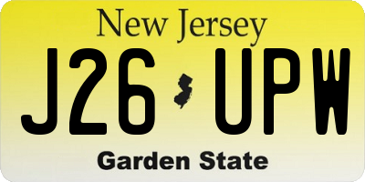 NJ license plate J26UPW