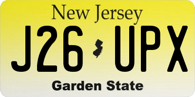 NJ license plate J26UPX