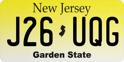 NJ license plate J26UQG