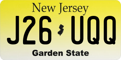 NJ license plate J26UQQ