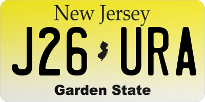 NJ license plate J26URA